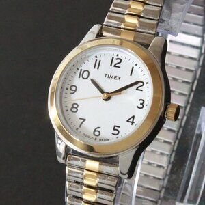 Essex Ave Ladies Indiglo Quartz Watch By Timex Two Tone Expansion Bracelet 25mm
